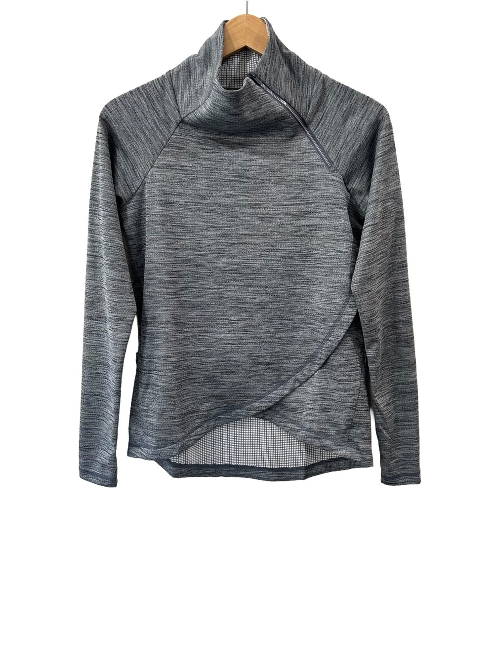 IBKUL Asymmetrical Zip Pullover S grey UPF 50 Funnel Neck athleisure activewear